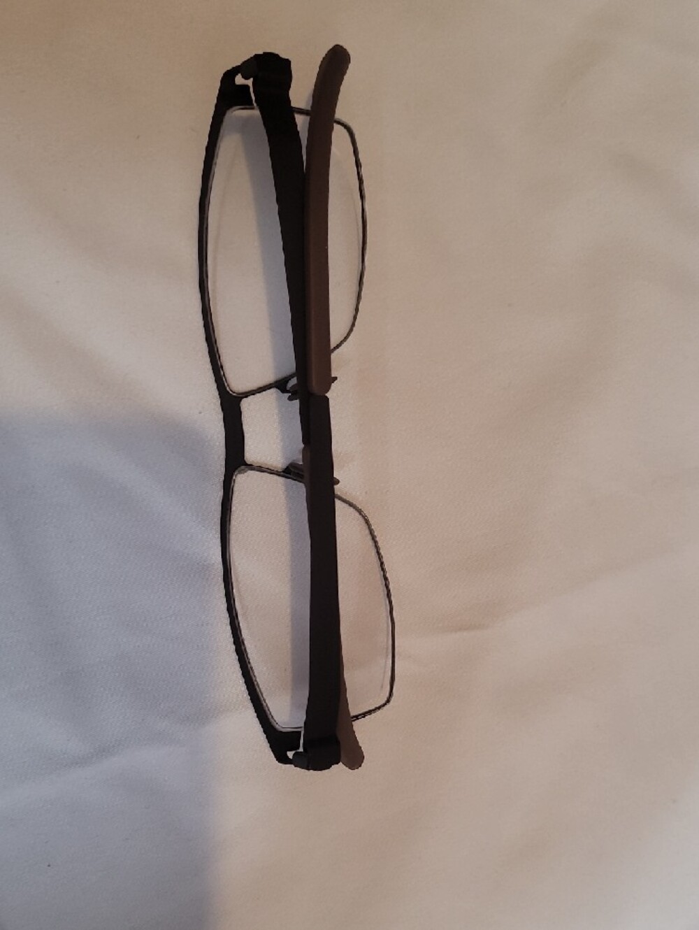 MYKITA Rimless Rectangular Glasses with Brown Temples - Picture 7 of 10